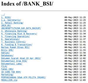 List Data Bank BSI yang Bocor